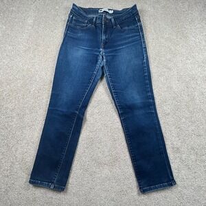 Levis Mid Rise Skinny Jeans Womens 6 Dark Wash Denim Blue 0966